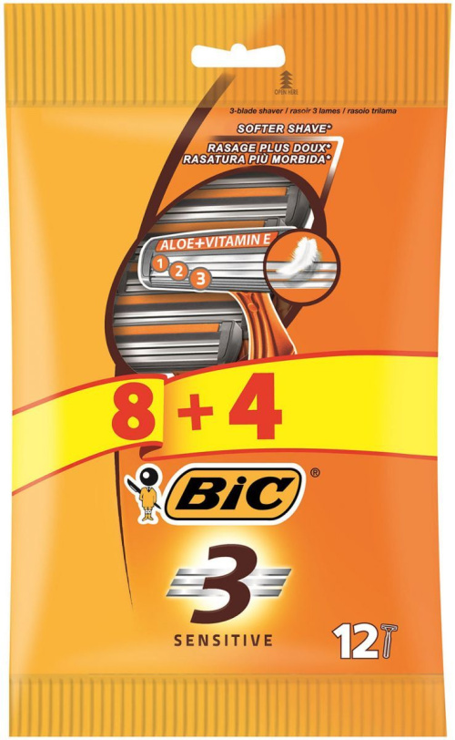 Bic Varsiterä 3 Sensitive 8+4-Pack