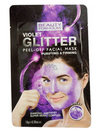 Beauty Formulas Violet Glitter puhdistava kasvokuorinta 10g