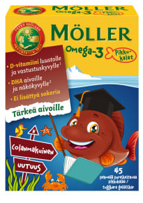 M&#246;ller Omega-3 Pikkukalat Cola 45 kpl ravintolis&#228;&#160;
