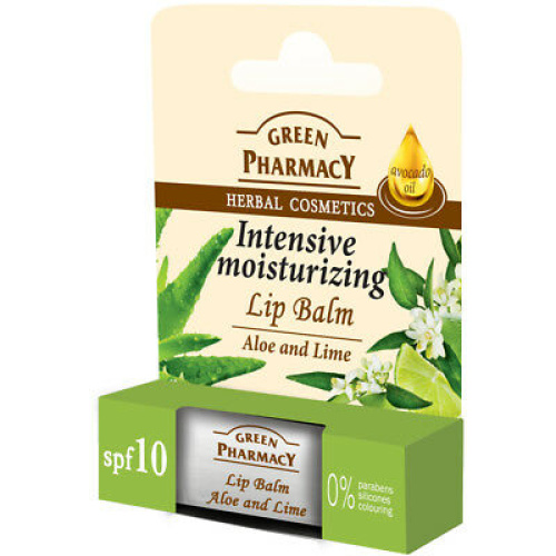 Green Pharmacy Aloe Vera ja Lime kosteuttava huulirasva 3,6 g 