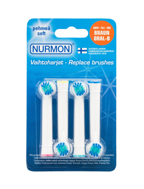 Nurmon vaihtoharja Oral-B/Braun 4kpl