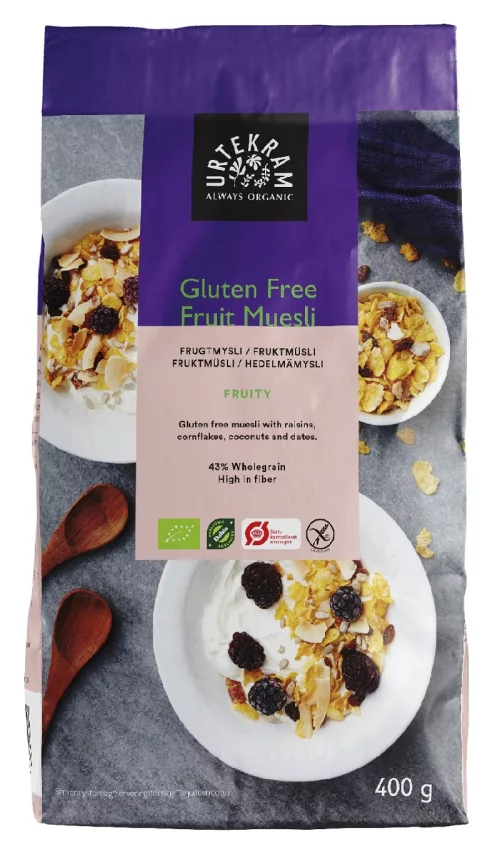 Urtekram hedelmämysli 400g (gluteeniton) 