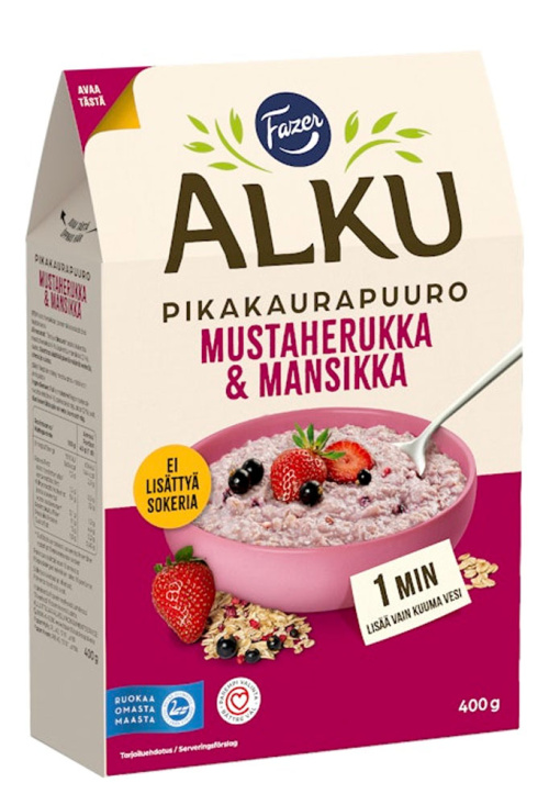 Fazer Alku Mustaherukka & mansikka 400g