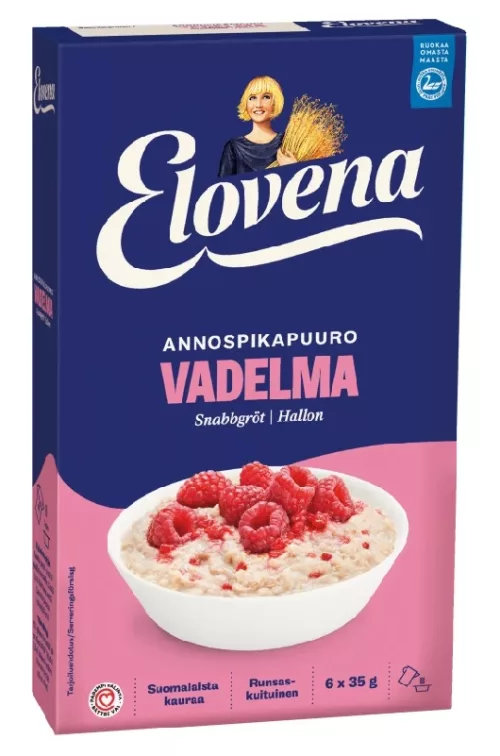 Elovena annospikapuuro vadelma 6x35g