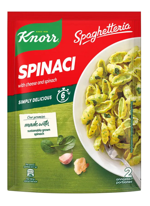 KKnorr Pinaattipasta Knorr 160g Spinach Spaghetteria