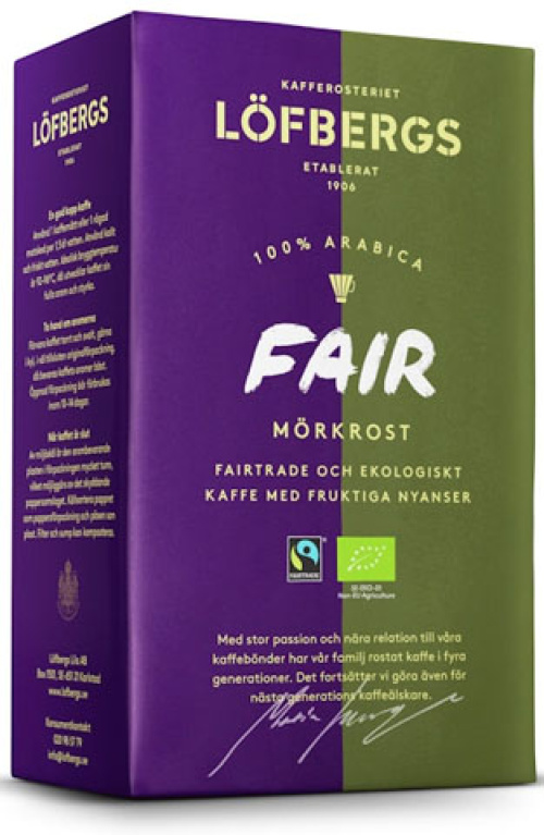 Löfbergs Fair Dark Roast kahvi 450 g Reilu Kauppa luomu