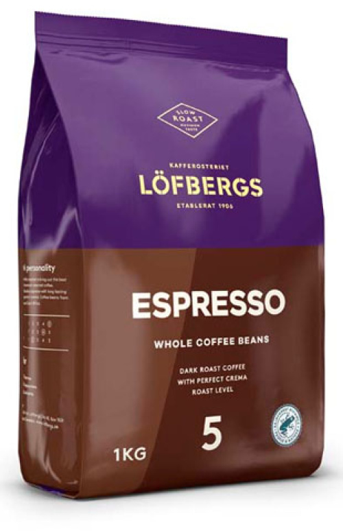 LÖFBERGS espresso kahvipavut 1 kg(tumma)