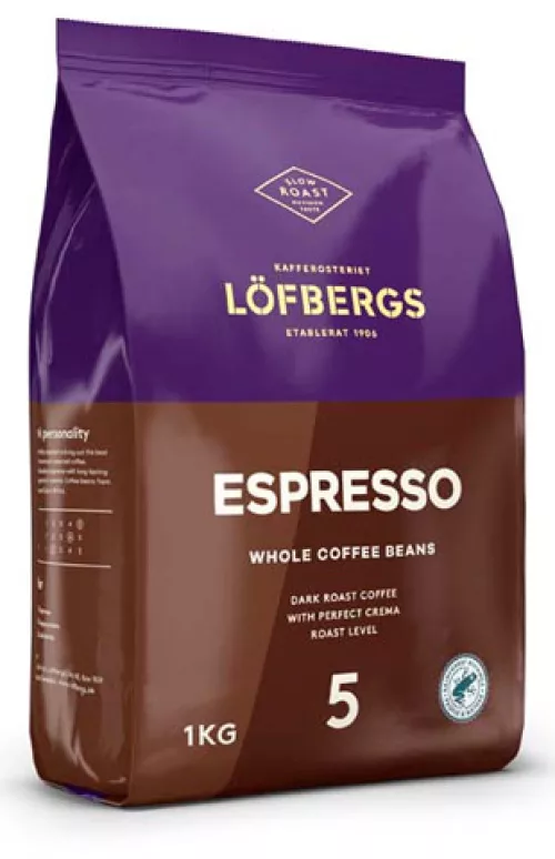 LÖFBERGS espresso kahvipavut 1 kg(tumma)