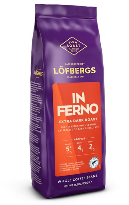 Löfbergs Inferno Extra Dark Roast Papukahvi 400 g RFA