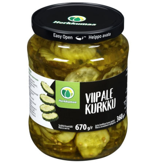 Herkkumaa Viipalekurkkuja 670g/360g