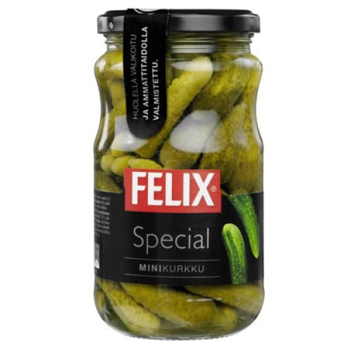 Felix Special minikurkkuja kokonaisia mausteliemessä 340/190g