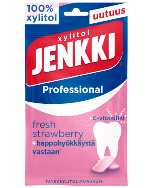 Jenkki Professional Fresh Strawberry +C täysksylitolipurukumi 90g