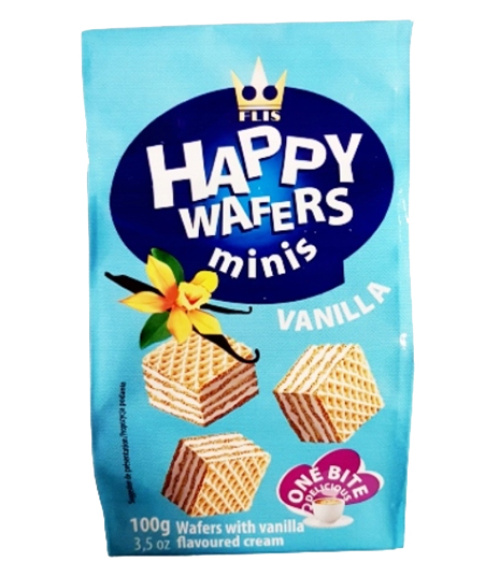 Happy wafers minis vanilja 100g