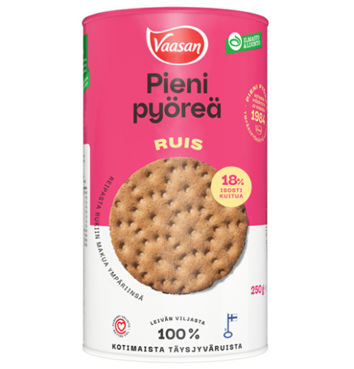 Vaasan pieni pyöreä täysjyväruisnäkkileipä 250g