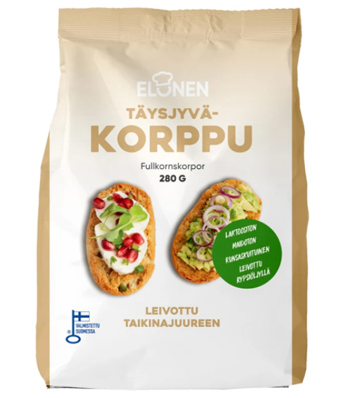 Elonen Täysjyväkorppu 280g laktoositon