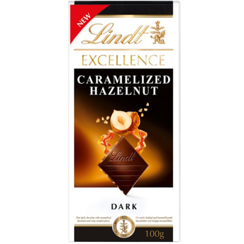 Lindt Excellence Hasselpähkinä-karamelli tumma suklaalevy 100g
