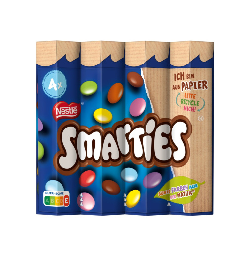 Nestlé Smarties 4x34 g sokerikuorrutettuja maitosuklaarakeita 