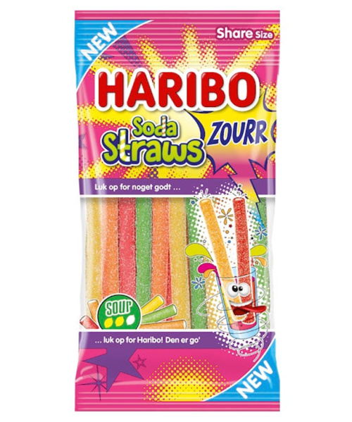 Haribo Soda Straws Zourr makeispussi 90g