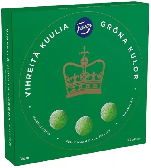 Fazer Vihreitä Kuulia marmeladirasia 500g 