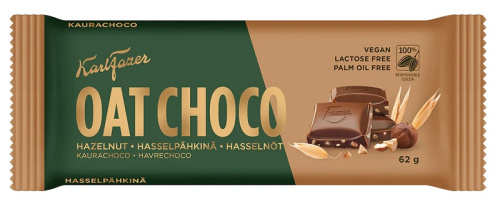 Fazer Kaura Choco Hasselpähkinä Kaura-kaakaolevy 62g