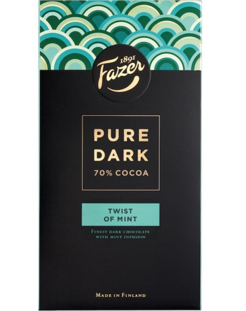 Fazer Pure dark 70% Cocoa Twist of Mint tumma suklaalevy 95g