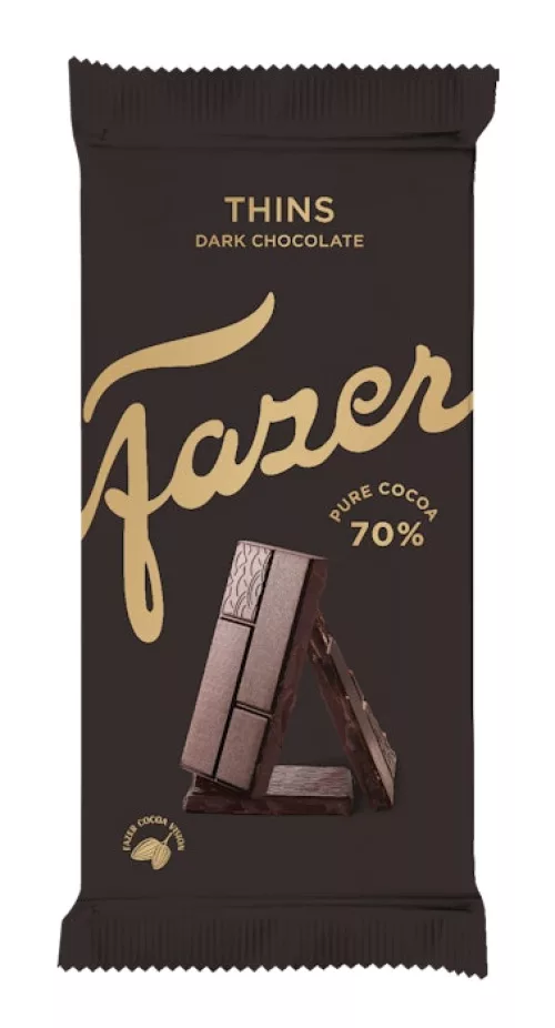 Fazer Thins Dark 70% cocoa Suklaa 95g