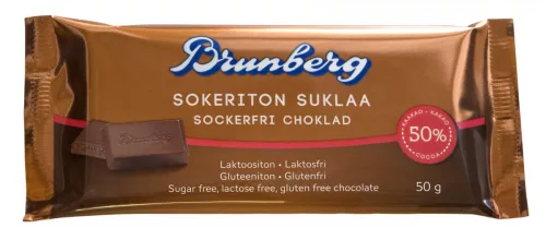 Brunberg suklaalevy sokeriton,laktoositon, gluteeniton 50g