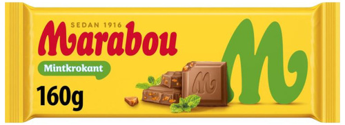 Marabou Mintkrokant Suklaalevy 160g