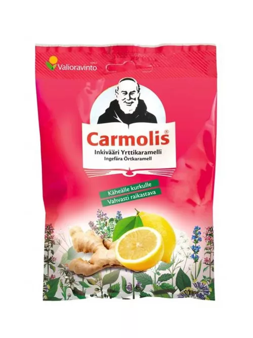 Carmolis Inkivääri Kurkkukaramelli 75g