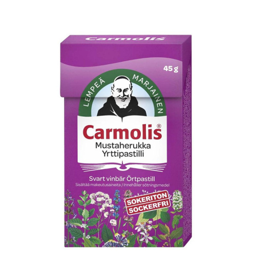 Carmolis Mustaherukka yrttipastilli 45 g