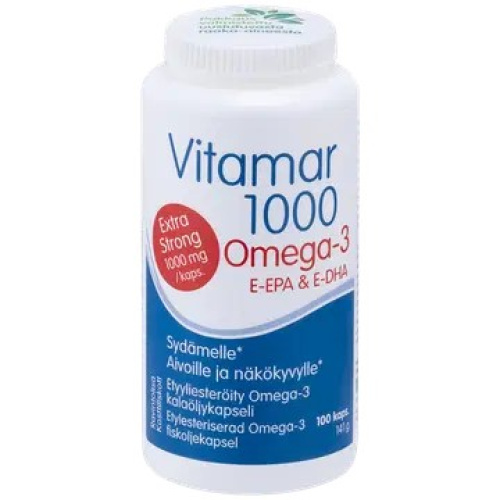 Vitamar 1000 etyyliesteröity Omega-3-kapseli 100 kaps /141g