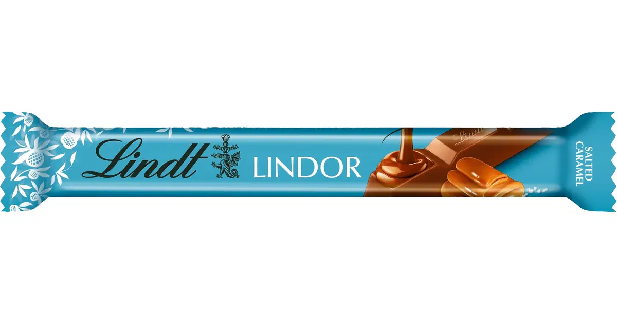Lindt LINDOR Maitosuklaapatukka karamelli-merisuola täyte 38g