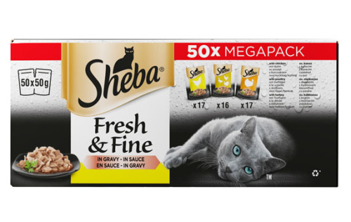 Sheba Fresh&Fine Siipikarja kastikkeessa 50x50g