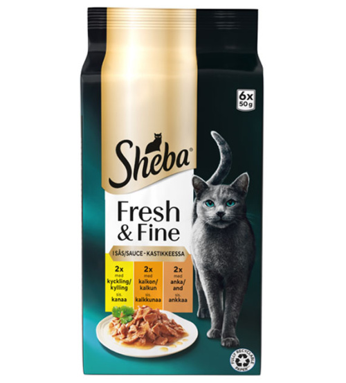 Sheba Fresh & Fine siipikarjalajitelma kastikkeessa 6x50g
