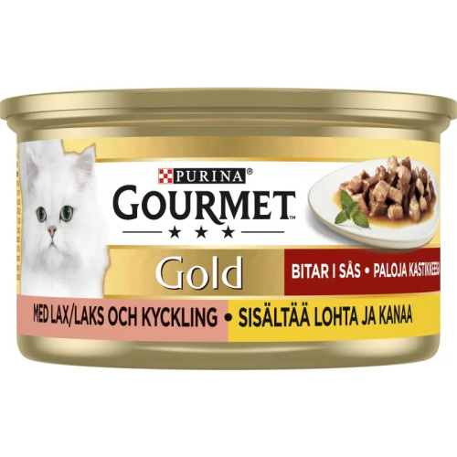 Gourmet Gold Lohta ja Kanaa Kastikkeessa, kissanruoka 85g