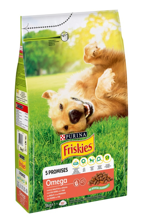 Friskies Omega Nautaa & Kalaa koiranruoka 3 kg