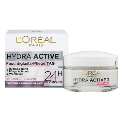 L'OREAL PARIS Hydra Active 3 kasvovoide kuivalle ja herkälle iholle 50ml