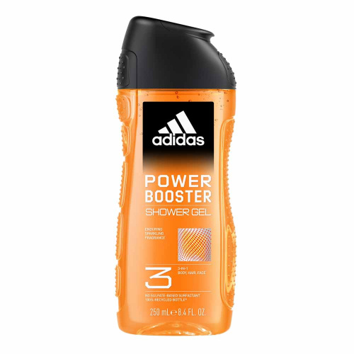 Adidas Suihkugeeli 3in1 Power Booster miehille 250ml