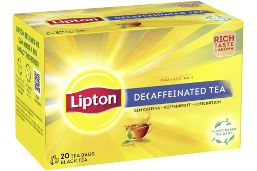 Lipton Musta tee Yellow Label Decaf 36g 20p