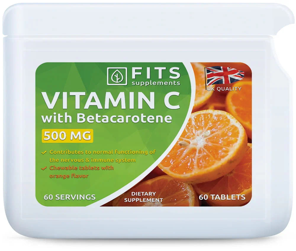 Vitamin C 500mg Orange with Betacarotene chewable 60 tablets