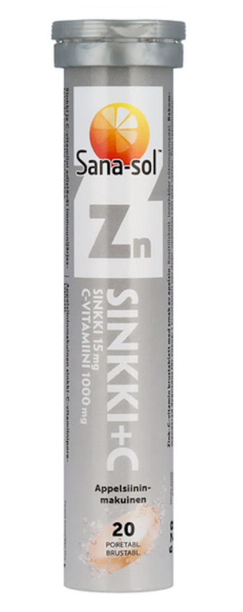 Sana-sol Sinkki+C-vitamiini appelsiini 20 Table