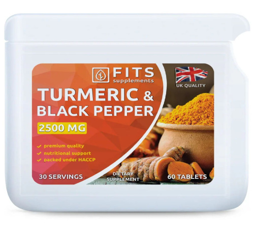 Turmeric 2500mg and Black Pepper 10mg 60 tablets