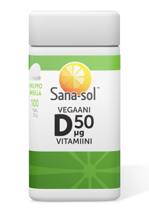 Sana-sol Vegaani D-vitamiini 50µg 100tabl 33g