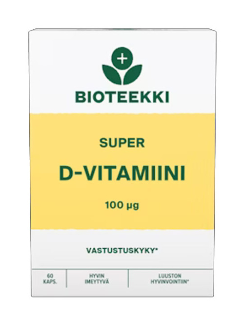 Bioteekki Super D-vitamiini 100mg 60kaps