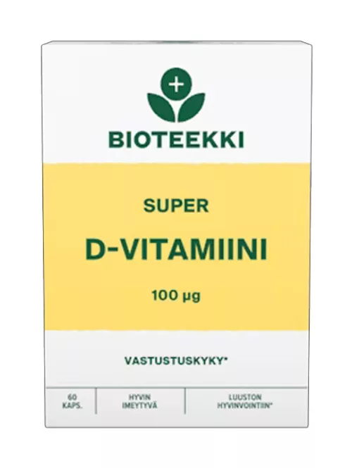 Bioteekki Super D-vitamiini 100mg 60 kap