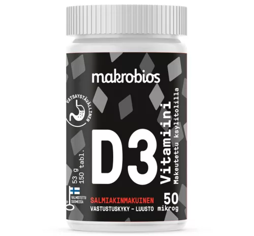 Makrobios D3-vitam 50mcg 150tabl salmiak