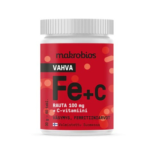 Makrobios Vahva Rauta 100mg+ C vitamiini 60 tablettia 30g