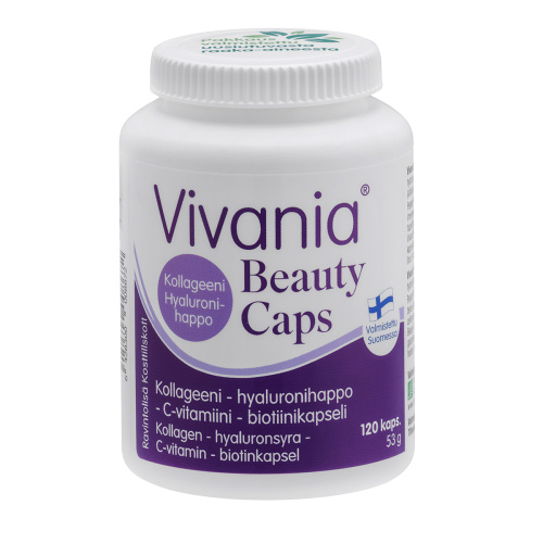 Vivania Beauty Caps Kollageeni – hyaluronihappo - C-vitamiini - biotiinikapseli 120 kaps
