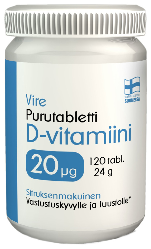 Vire D3 purutabletti sitruuna 20mg