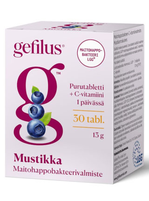 Gefilus purutabletti mustikka 30tabl 13g
